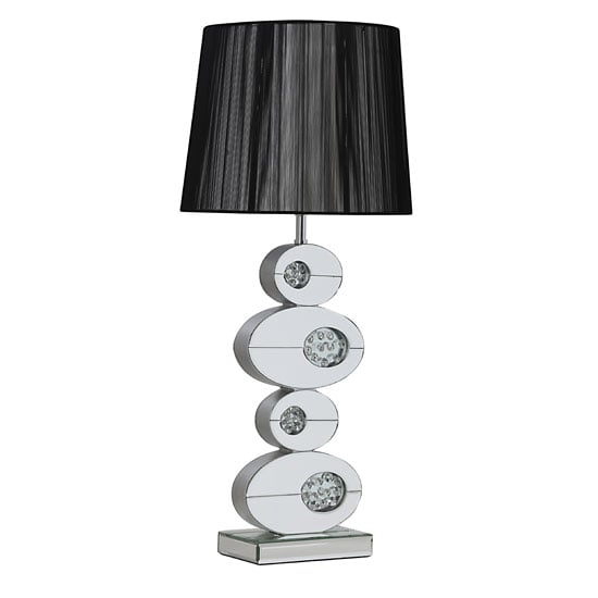Read more about Melissa table lamp in black with mirrored base in silver shade