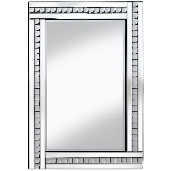 Daisy Wall Mirror Large In Silver With Acrylic Crystals