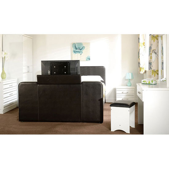 Preston Double TV Bed in Expresso Brown Furniture in Fashion
