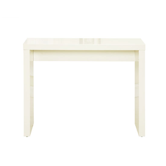 Curio Cream High Gloss Finish Console Table 22744 Furniture Curio Cream High Gloss Finish Console Table