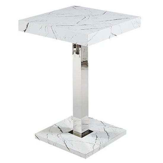 Read more about Palmero high gloss bar table square in vida marble effect