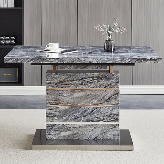 Parini Small Extending Dining Table In Melange Marble Effect