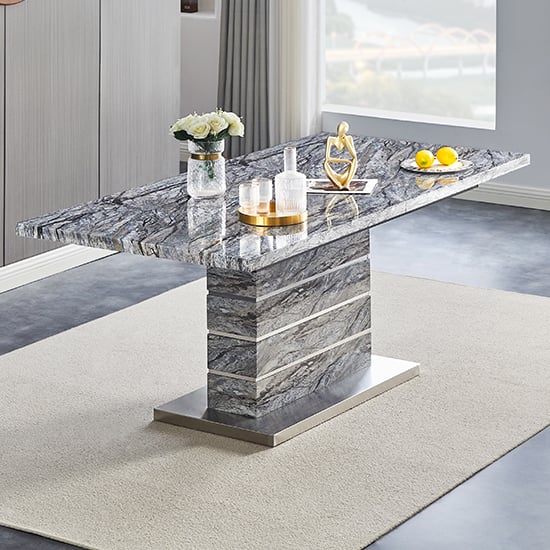 Product photograph of Parini Extendable Dining Table Small In Melange Marble Effect from Furniture in Fashion