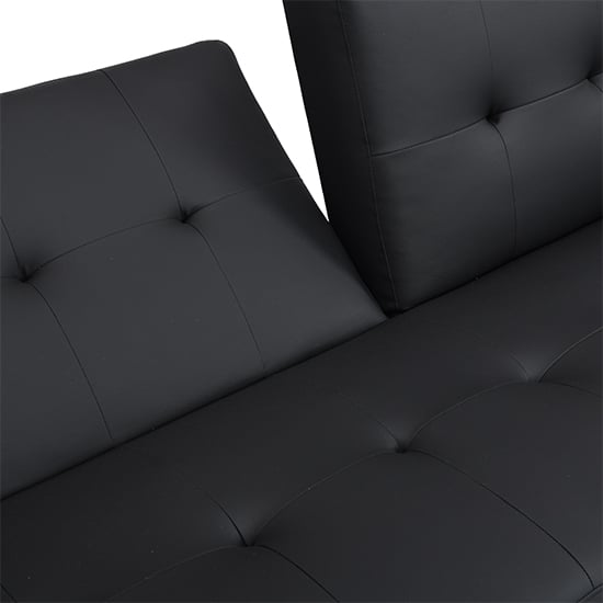 Paris Faux Leather 3 Seater Sofa Bed In Black_5