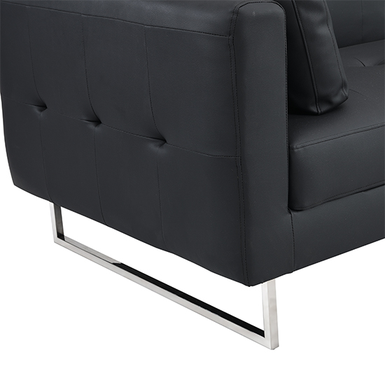 Paris Faux Leather 3 Seater Sofa Bed In Black_6