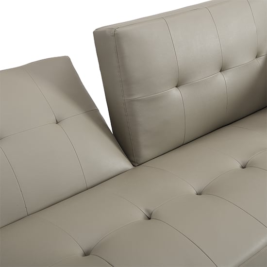 Paris Faux Leather 3 Seater Sofa Bed In Grey_5