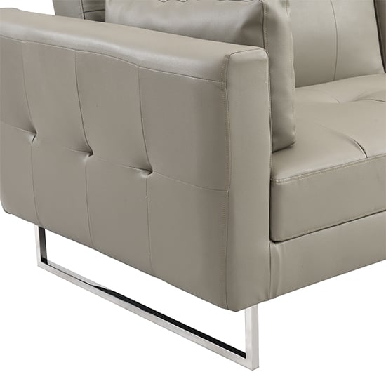 Paris Faux Leather 3 Seater Sofa Bed In Grey_6