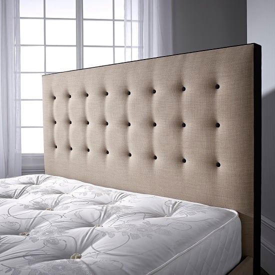 Paulina Bed In Linoso Sand With Dark Wooden Feet_3