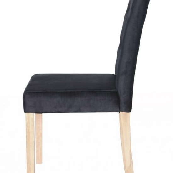 Kilcon Dining Chair In Black Velvet And Diamante in A Pair_2