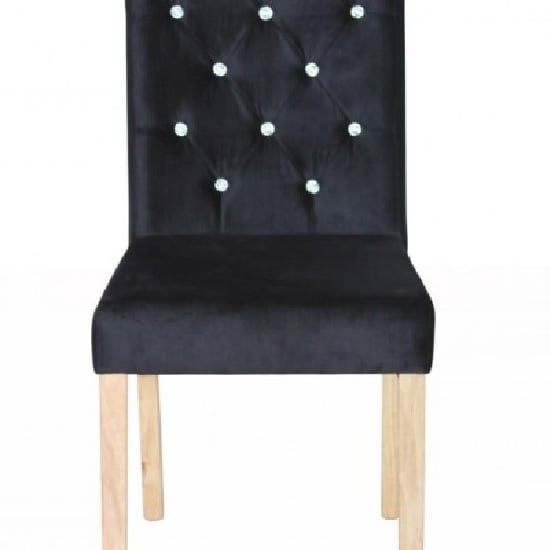 Kilcon Dining Chair In Black Velvet And Diamante in A Pair_3