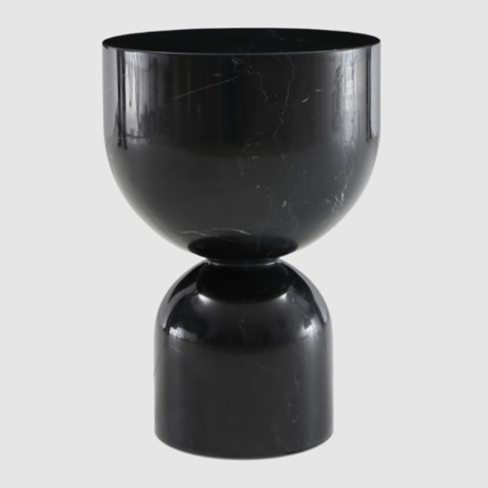 Pelham Marble Round Lamp Table In Black