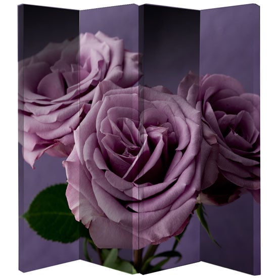 Plum Roses Room Divider With 4 Panel