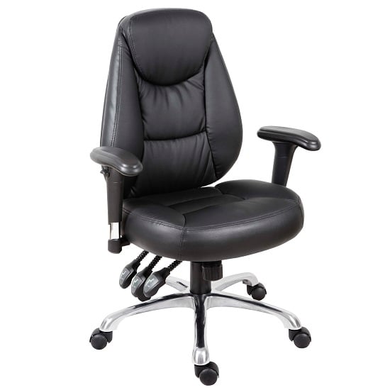 Read more about Pearl leather home and office chair in black