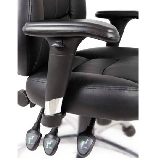 Harper Home Office Chair In Black Faux Leather With Steel Base_2