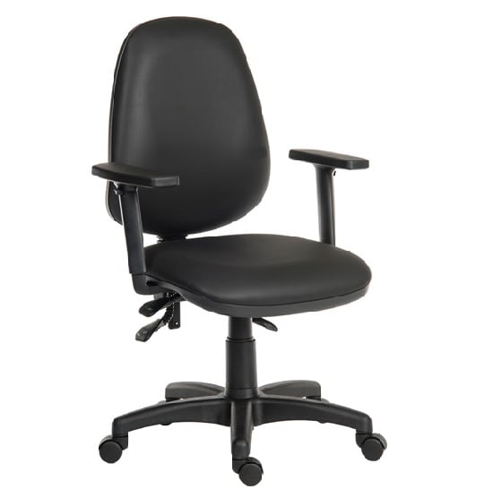 Barton Home Office Chair In Black With Rollers_1