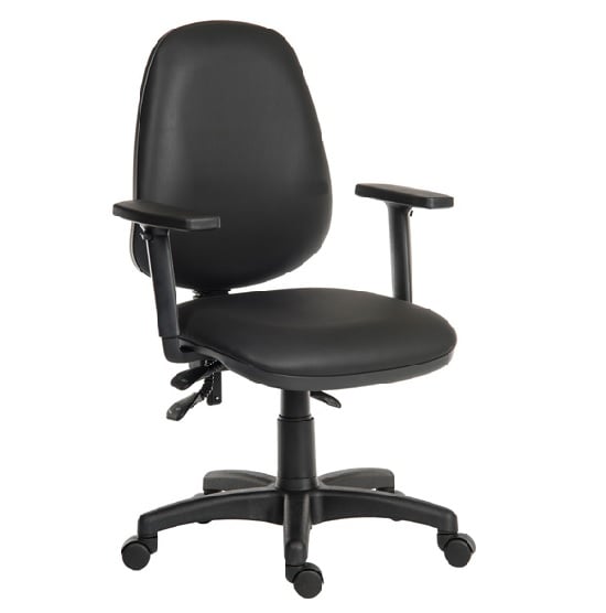 Read more about Pecos leather home and office chair in black