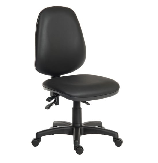 Barton Home Office Chair In Black With Rollers_2