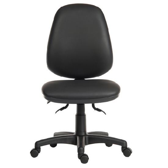 Barton Home Office Chair In Black With Rollers_3