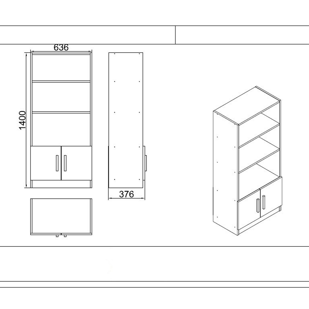 Prescott Wooden Corner Executive Office Furniture Set with 13 Door Storage Unit in Baroque and Anthracite