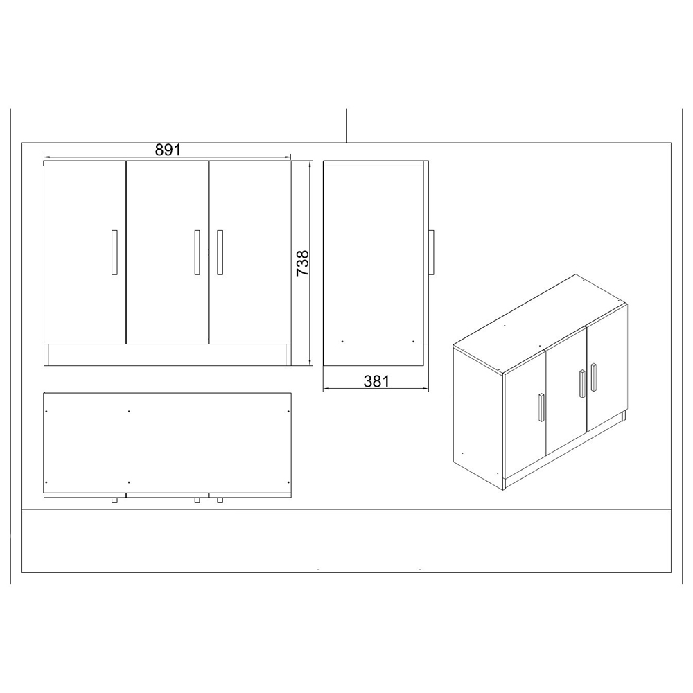 Prescott Wooden Corner Executive Office Furniture Set with 13 Door Storage Unit in Baroque and Anthracite