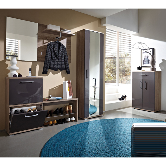 Prima Dark Oak And Graphite Hallway Furniture 18303