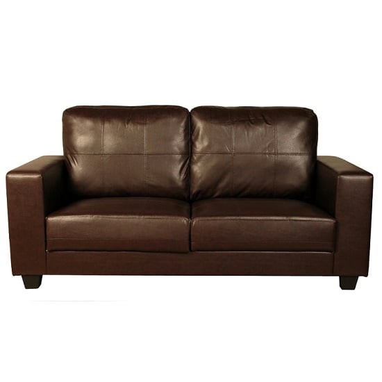 Photo of Queensland 3 seater sofa in brown faux leather