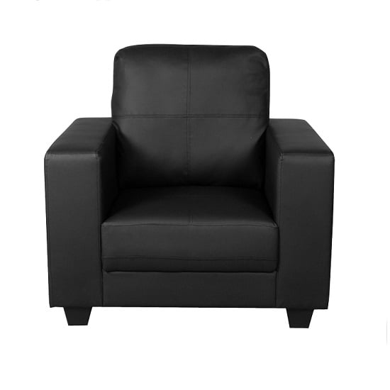 Product photograph of Queensland Sofa Chair In Black Pu Leather from Furniture in Fashion