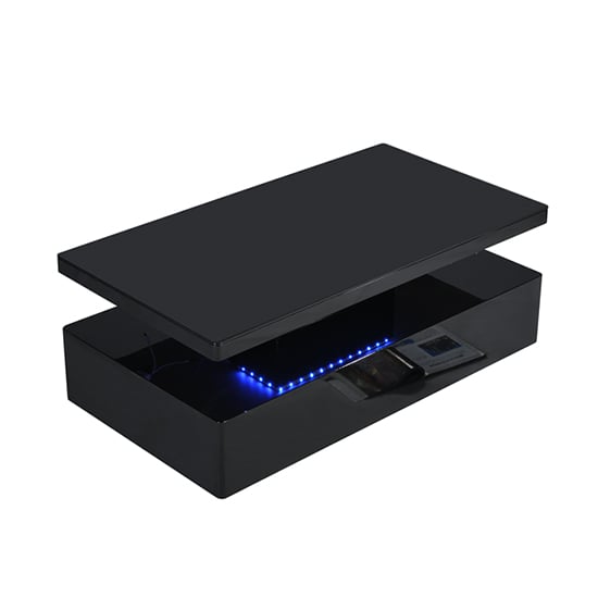 Quinton Modern Coffee Table In Black High Gloss With Led Furniture Fashion - Black Glass Coffee Table With Led Lights Quinton Modern Coffee Table In Black High Gloss With Led Furniture Fashion - Black Glass Coffee Table With Led Lights