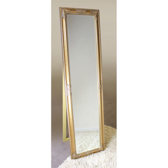 Rocco Cheval Fl Gold Frame Freestanding Mirror 113 95 Go Furniture Co Uk Rocco Cheval Fl Gold Frame, Gold Cheval Mirror Uk