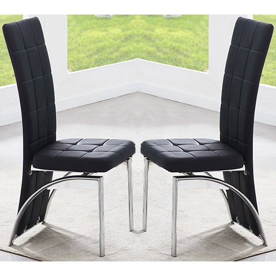 Ravenna Black Faux Leather Dining Chairs In Pair_1