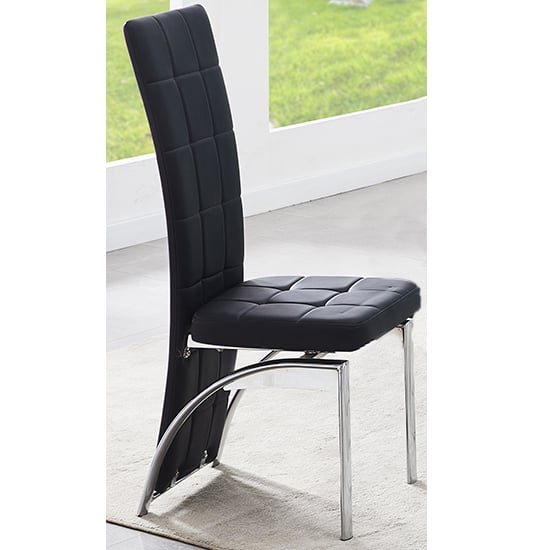 Ravenna Black Faux Leather Dining Chairs In Pair_2
