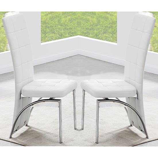 Ravenna White Faux Leather Dining Chairs In Pair_1