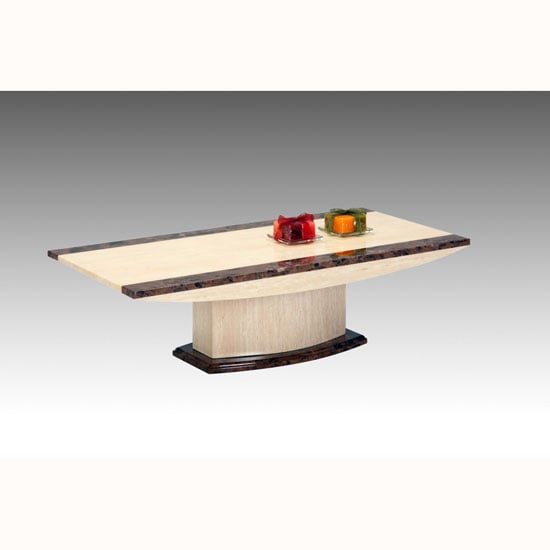 Read more about Retro marble coffee table with wooden base