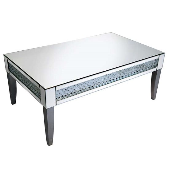 Read more about Rosalie coffee table in silver with mirrored glass and crystals