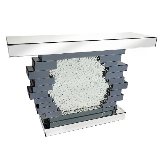 Irvine Glass Console Table With Crystals Mirror In Centre