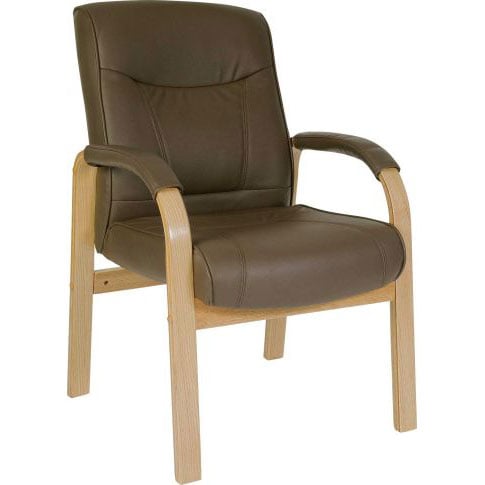 Photo of Norman leather and wood visitors office chair