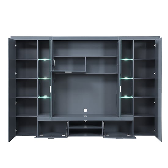 Roma Entertainment Unit Grey With High Gloss Fronts And LED_5
