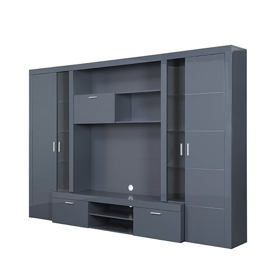 Roma Entertainment Unit Grey With High Gloss Fronts And LED_6