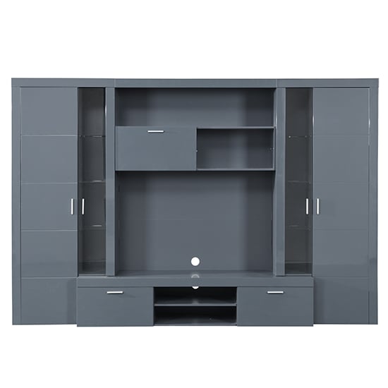 Roma Entertainment Unit Grey With High Gloss Fronts And LED_7