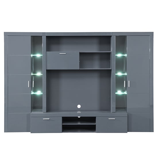 Roma Entertainment Unit Grey With High Gloss Fronts And LED_8