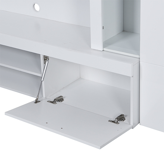 Roma Entertainment Unit White With High Gloss Fronts And LED Lights