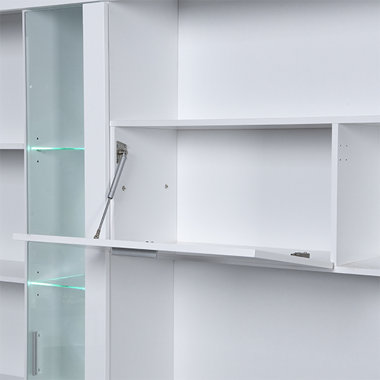 Roma Entertainment Unit White With High Gloss Fronts And LED Lights