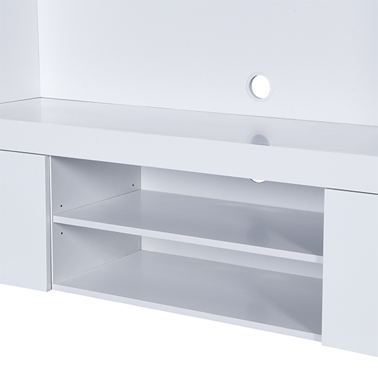 Roma Entertainment Unit White With High Gloss Fronts And LED Lights