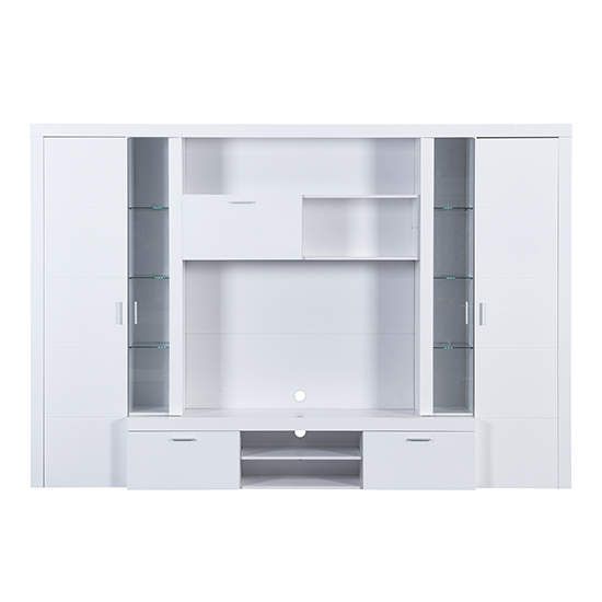 Roma Entertainment Unit White With High Gloss Fronts And LED Lights