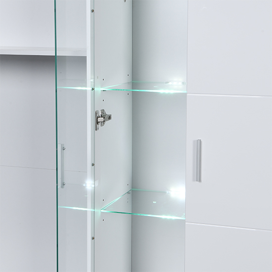 Roma Entertainment Unit White With High Gloss Fronts And LED Lights