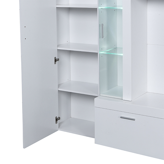 Roma Entertainment Unit White With High Gloss Fronts And LED Lights