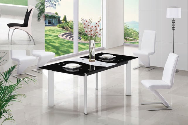 Roma ext blkwht din set - Where to Find Super Furniture