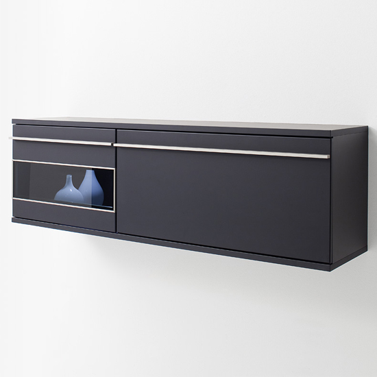Black Collection Wall Unit With One Set Of Led Lights