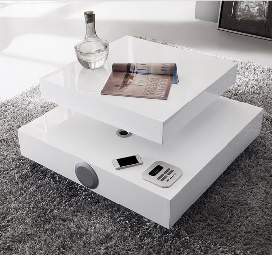 ST B44 speaker coffee table white - Adjustable Height Coffee Table: Furniture For Small Rooms Decoration Advice