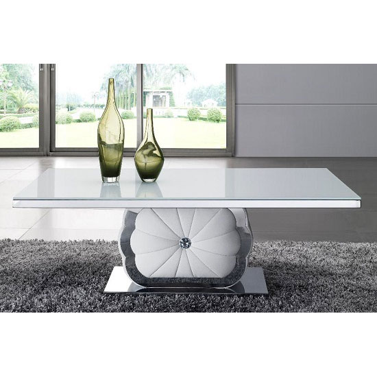 STM 740W MB - White Glass Coffee Table: 5 Base Types To Consider